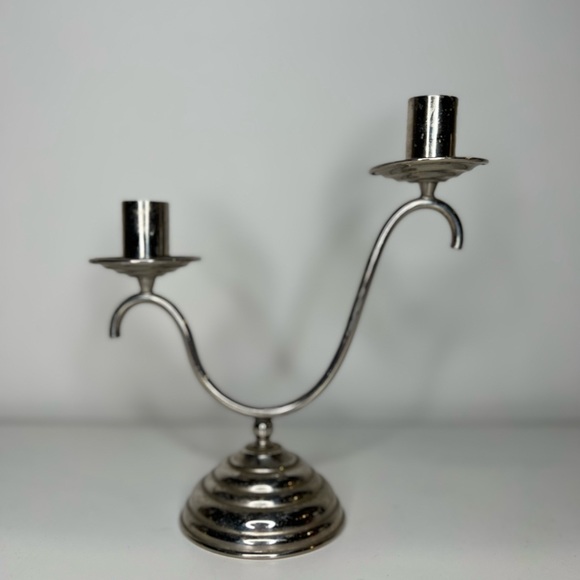Antique Vintage Silver Two candles holder - Picture 1 of 8